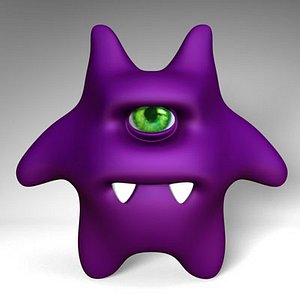 purple character character-gremlin 3d model