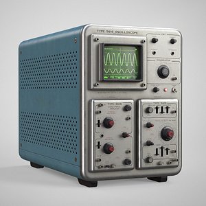 3D Retro Oscilloscope - Old Laboratory Computer