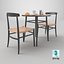 Coffee Shop Or Restaurant Table Set 3D Model 3D model