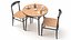Coffee Shop Or Restaurant Table Set 3D Model 3D model