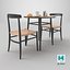 Coffee Shop Or Restaurant Table Set 3D Model 3D model