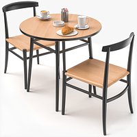 Coffee Shop Or Restaurant Table Set 3D Model
