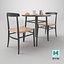 Coffee Shop Or Restaurant Table Set 3D Model 3D model