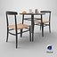 Coffee Shop Or Restaurant Table Set 3D Model 3D model