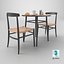 Coffee Shop Or Restaurant Table Set 3D Model 3D model