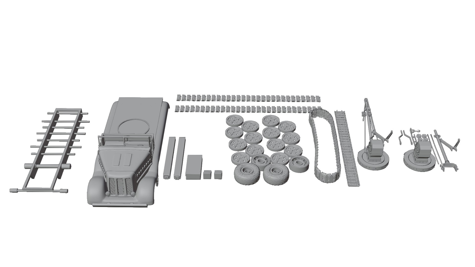 3D Sd Kfz 9 FAMO With Crane 3D Print - TurboSquid 2201432