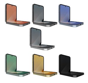 3D Samsung Galaxy Z Flip 6 All Colors Low Poly