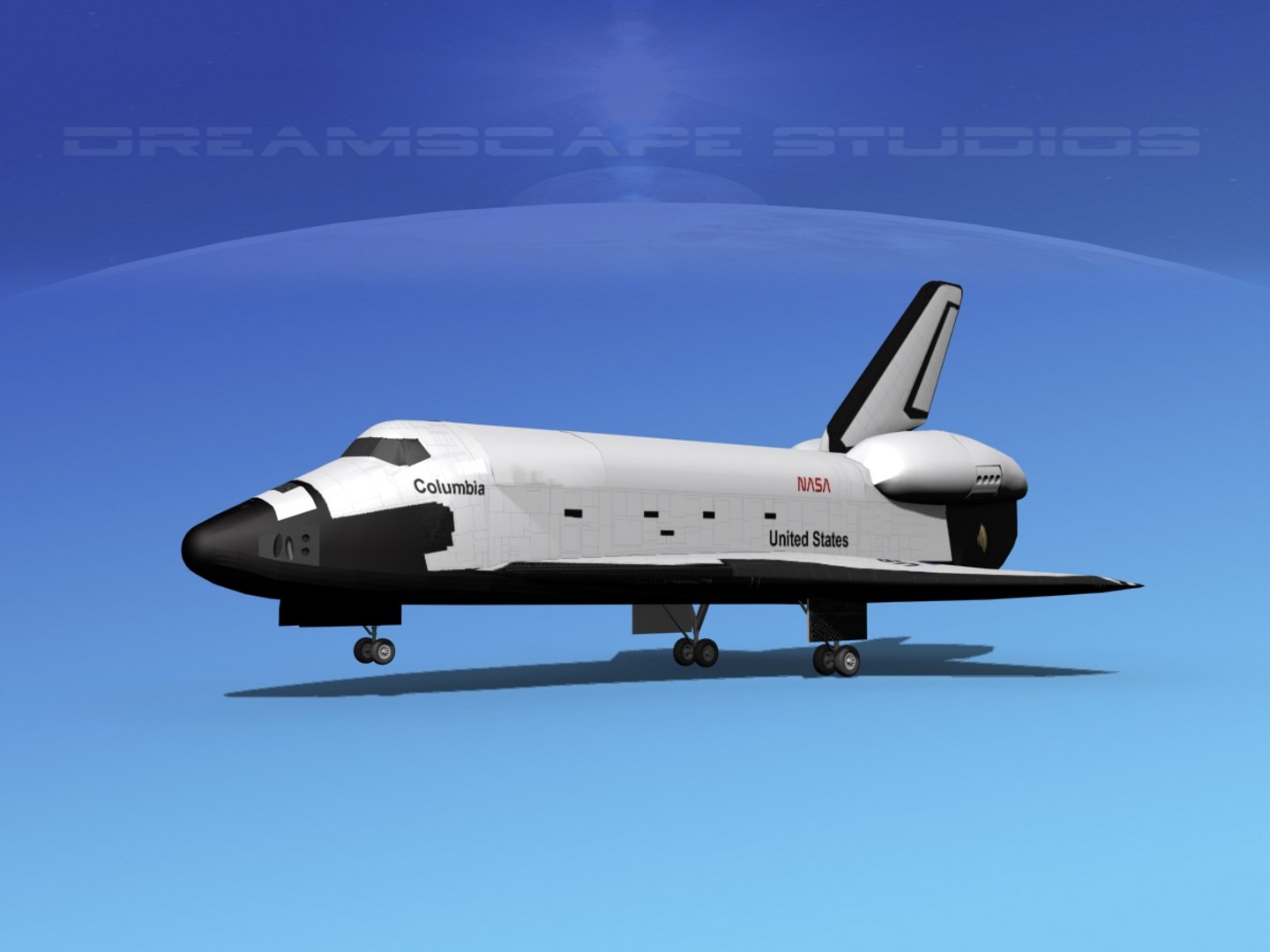 Landing Space Shuttle 3d 3ds