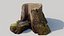 Souche d'arbre low Poly Game Ready modèle 3D