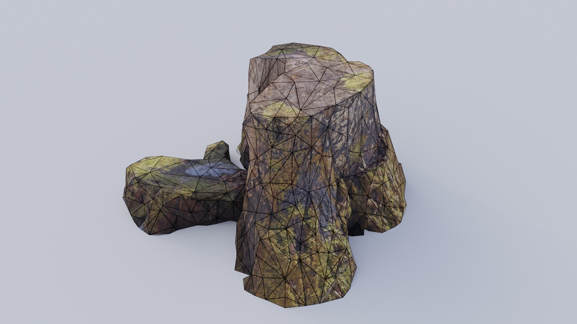 3D Tree Stump  low Poly Game Ready 3D Model https://p.turbosquid.com/ts-thumb/o5/RfV7GU/oc/wireframe1/jpg/1619256042/1920x1080/fit_q87/d1f2bcc8fb7d145dc32d488fe272a98994752973/wireframe1.jpg
