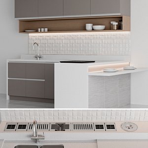 3D Basic Modern Kitchen 1 model