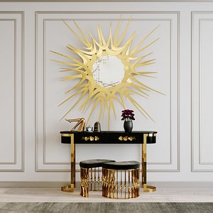 Console table with decor