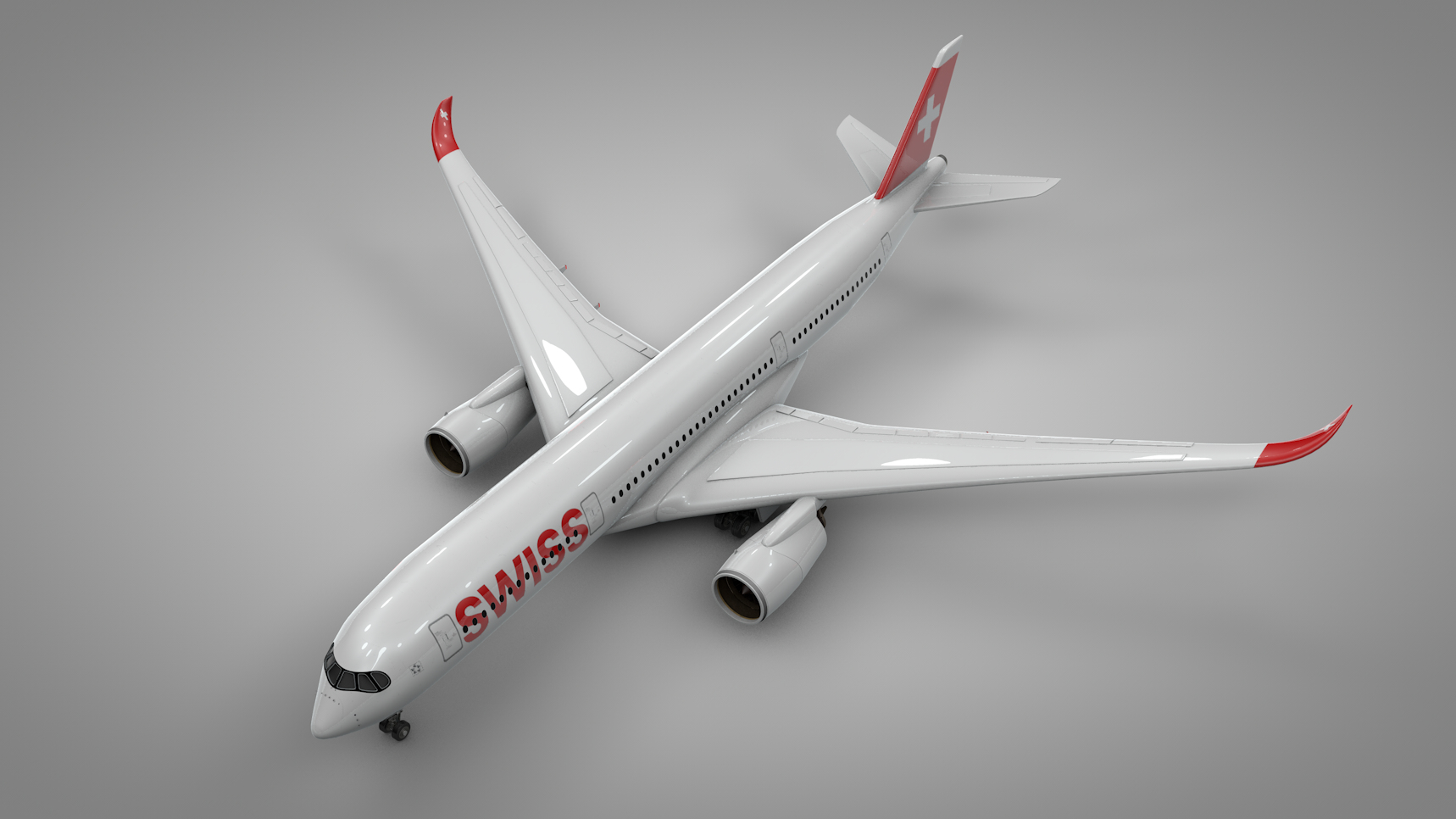 3D airbus a350-900 swiss air model - TurboSquid 1428606