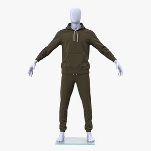 sportswear suit lowered hood 3D model