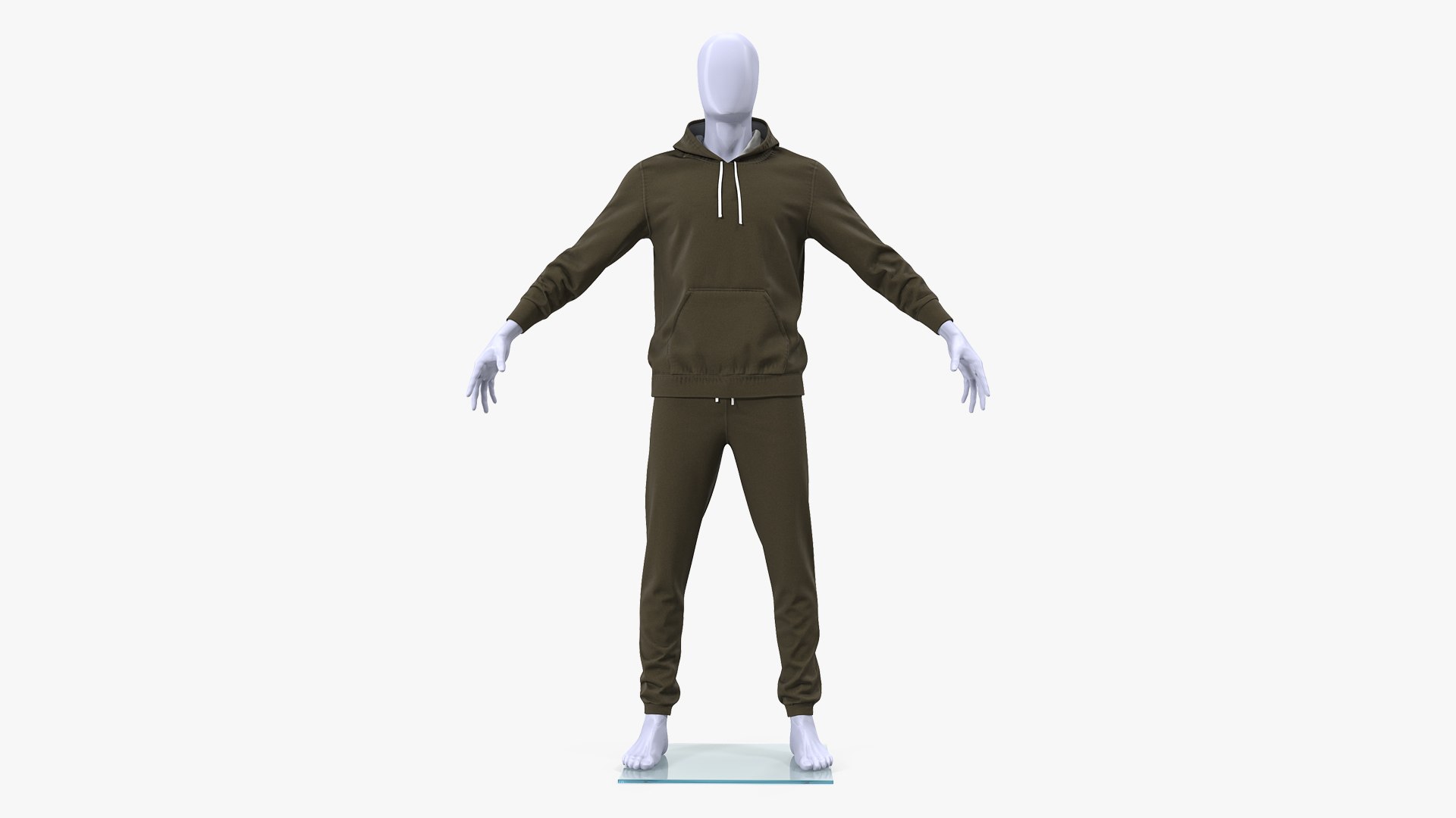 Sportswear Suit Lowered Hood on Mannequin 3D model preview