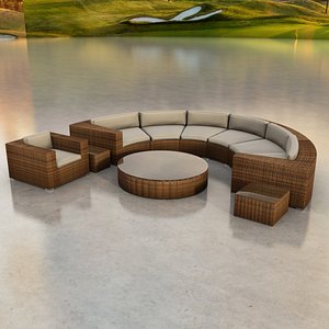 3ds max circular sofa