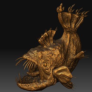 3d deep sea angler fish model
