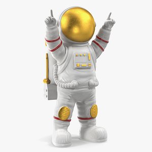 3D Astronaut Toy Character White Happy Pose model