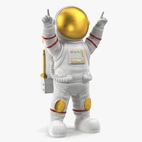 Astronaut Toy Character White Happy Pose