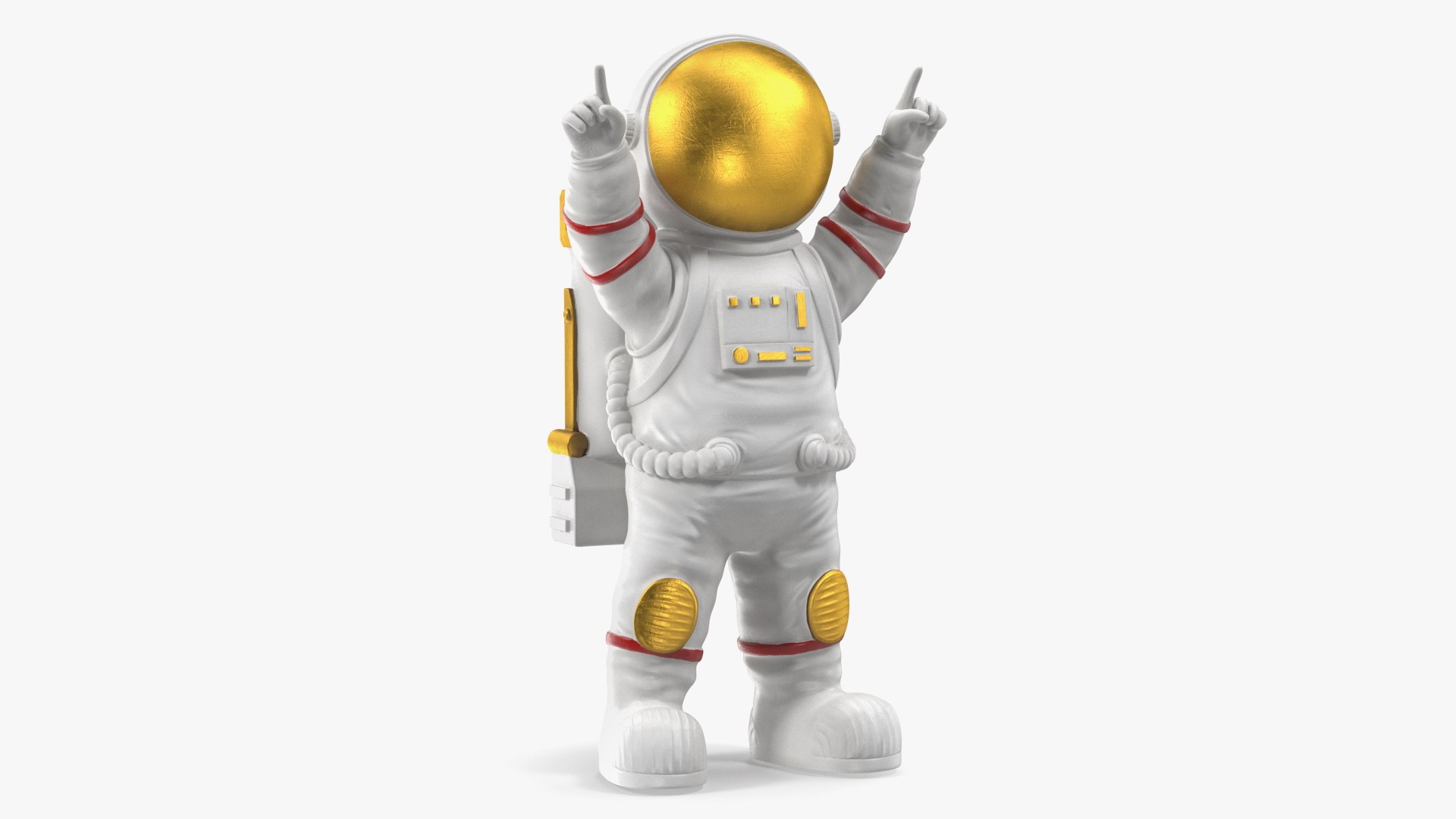 Astronaut Toy Character White Happy Pose 3D model preview