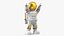 Astronaut Toy Character White Happy Pose