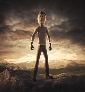 3D rigging adventurer character