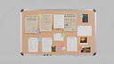 Customizable Metal Wall Cork Board - Rectangular Pin Notice Board