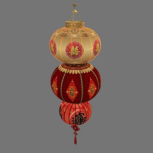 Chinese red lantern 3D