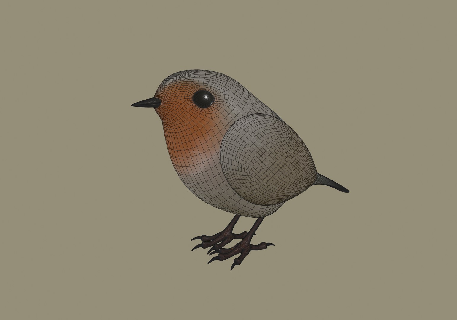3D colors european robin bird - TurboSquid 1663244