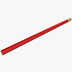3D realistic red pencil 2 model