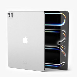 3D Silver IPad Pro 2024 13 Inch