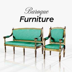 3D Baroque Furniture Set