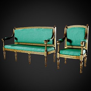 3D Baroque Furniture Set