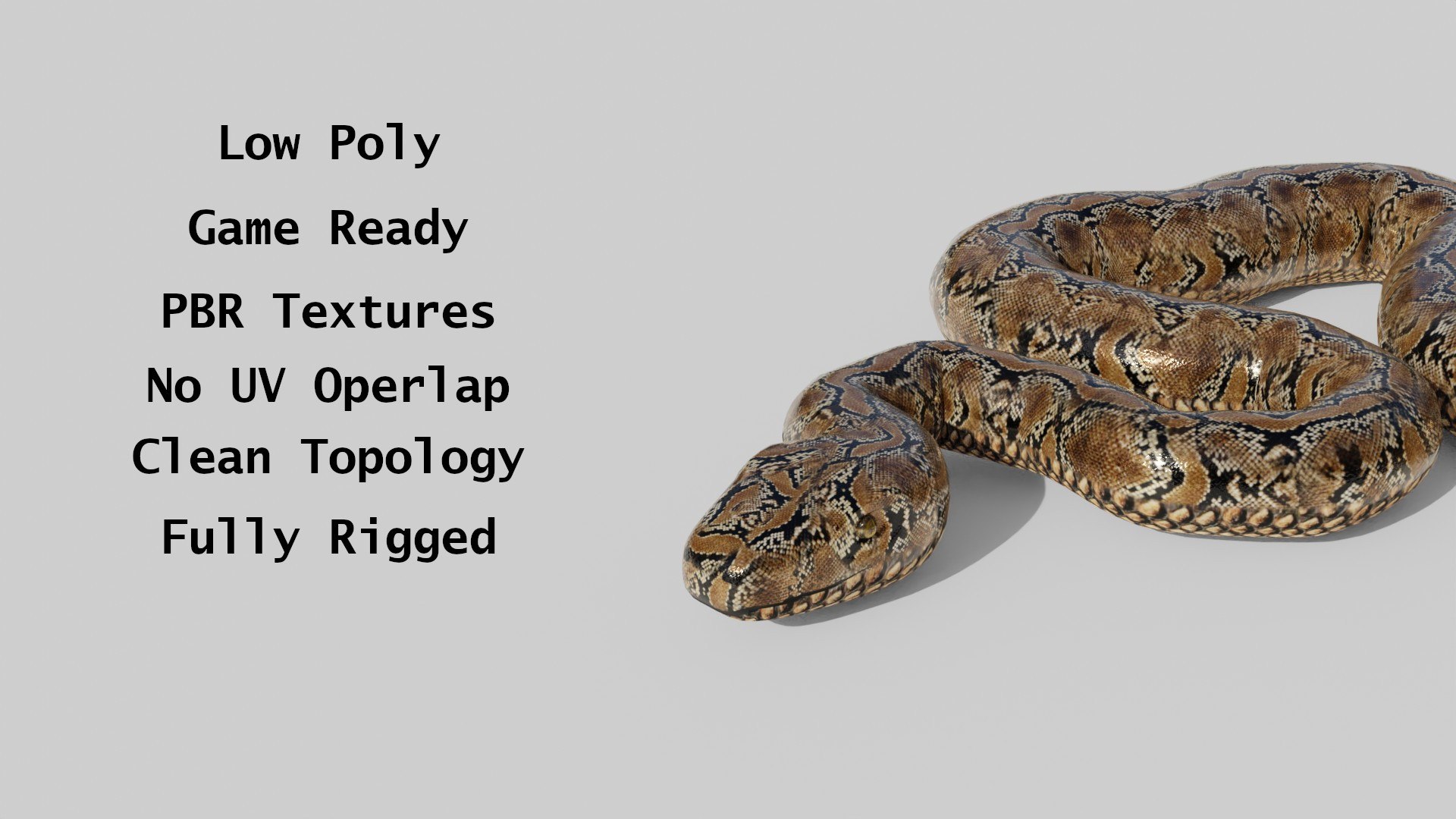 3D Python Snake - Low Poly - Game Ready - PBR - TurboSquid 1832687