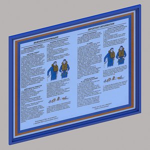 3D model information board ship