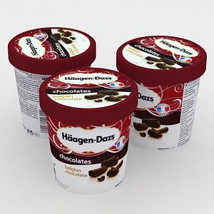 haagen-dazs belgian chocolate icecream 3D model