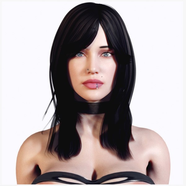 3D model Hentai 3D Brunette Woman Rigged