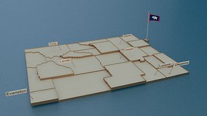 state flag 3D model