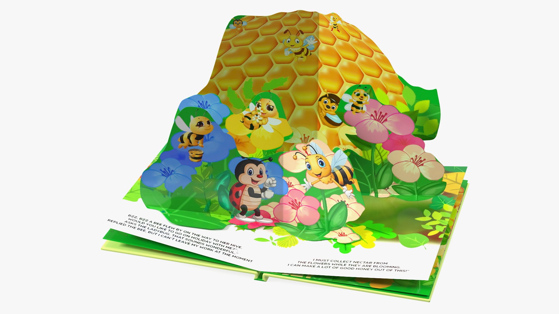 Expanded Children Pop Up Book About Bees 3D model preview