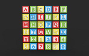 3D model Alphabet Blocks 3D model