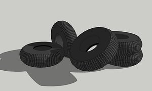 3D pile of car tires model
