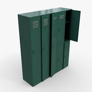 PBR School Gym Locker 07 - Green Dark 3D