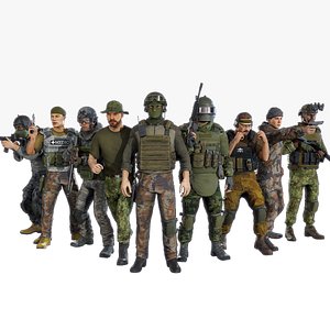 Modular military character 2 3D