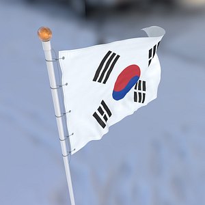 Flag South Korea animated