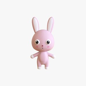 3D Cute Bunny Rabbit 01 - Rigged and Animated