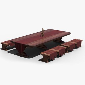 3D medieval dinner table
