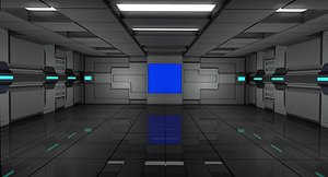 sci fi room scene 3D model