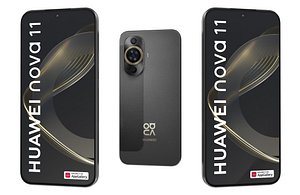 3D Huawei Nova 11 Black Low Poly