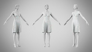 Dress 21 Aqua Meadow Mosaic 3D model