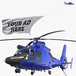 Helicopter with Huge Advertising Air Banner model